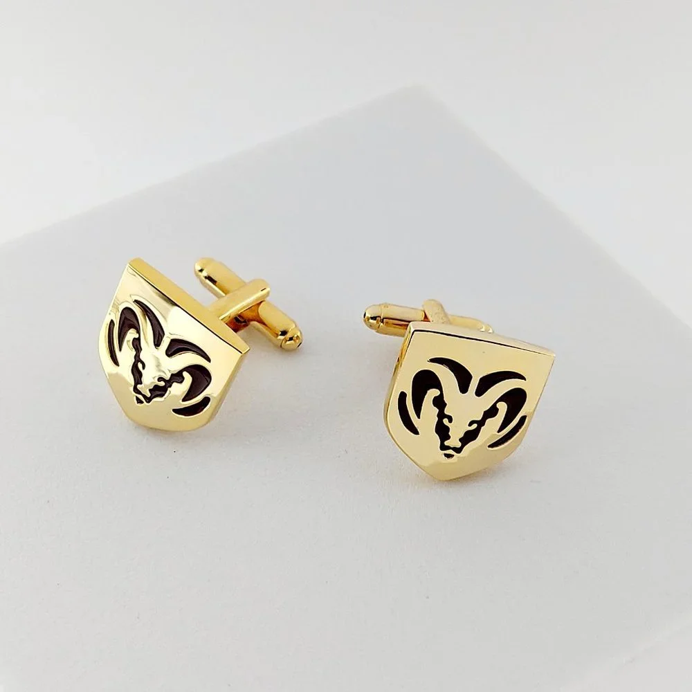 Dodge Ram Truck SUV Car Gold & Red Enamel Cufflinks Link  Shirt Jewelry Wedding - Picture 7 of 8